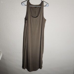 Torrid Womens Dress Tunic Torrid Size 2 Olive Green Maxi Slit Sides Tank Top